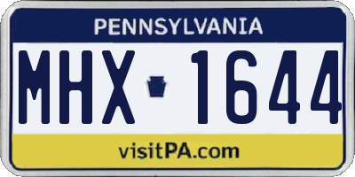 PA license plate MHX1644