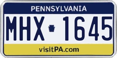PA license plate MHX1645