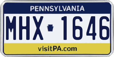 PA license plate MHX1646