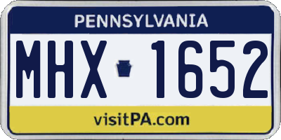 PA license plate MHX1652