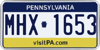 PA license plate MHX1653