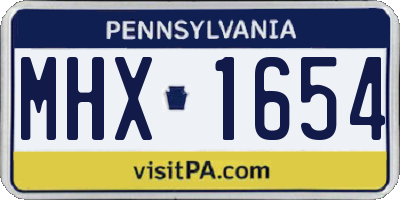 PA license plate MHX1654