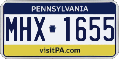 PA license plate MHX1655
