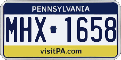 PA license plate MHX1658