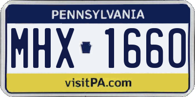 PA license plate MHX1660