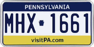 PA license plate MHX1661