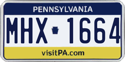 PA license plate MHX1664