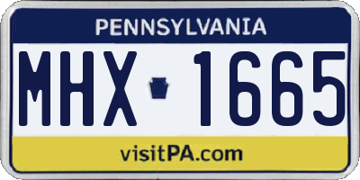 PA license plate MHX1665