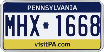 PA license plate MHX1668