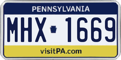 PA license plate MHX1669