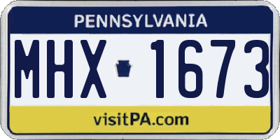PA license plate MHX1673
