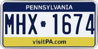 PA license plate MHX1674