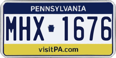 PA license plate MHX1676