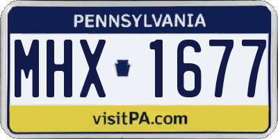 PA license plate MHX1677