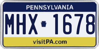 PA license plate MHX1678