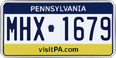 PA license plate MHX1679