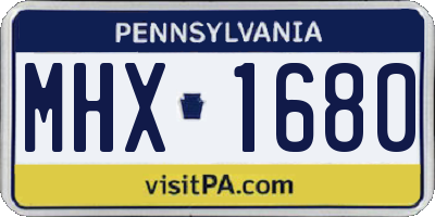 PA license plate MHX1680
