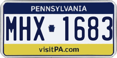 PA license plate MHX1683