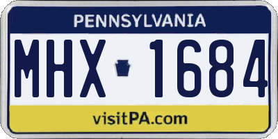PA license plate MHX1684