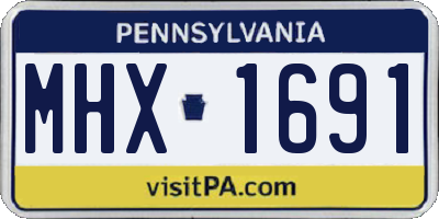 PA license plate MHX1691