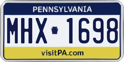 PA license plate MHX1698