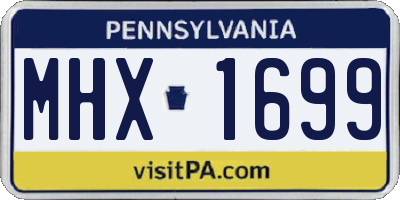 PA license plate MHX1699