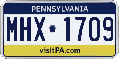 PA license plate MHX1709