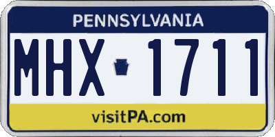 PA license plate MHX1711