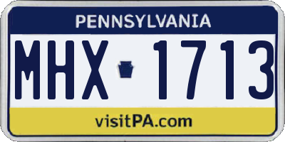 PA license plate MHX1713
