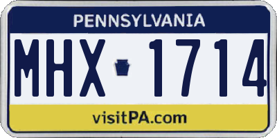 PA license plate MHX1714