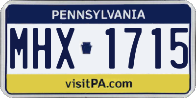 PA license plate MHX1715