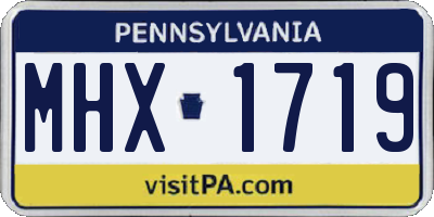 PA license plate MHX1719