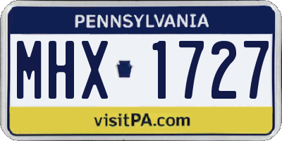 PA license plate MHX1727