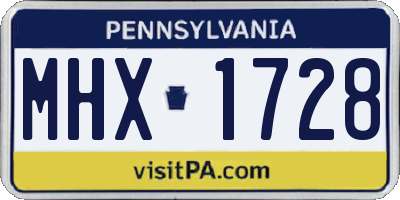 PA license plate MHX1728
