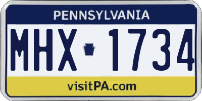 PA license plate MHX1734