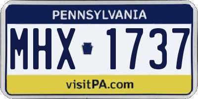 PA license plate MHX1737