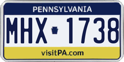 PA license plate MHX1738