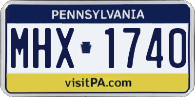 PA license plate MHX1740