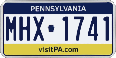 PA license plate MHX1741