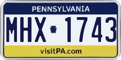 PA license plate MHX1743
