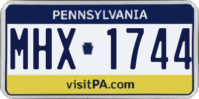 PA license plate MHX1744