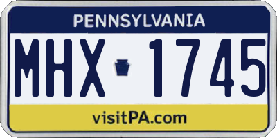 PA license plate MHX1745