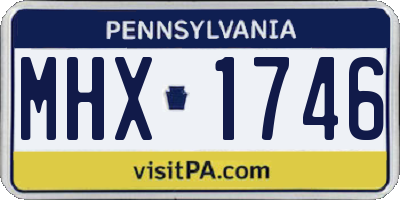 PA license plate MHX1746