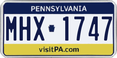 PA license plate MHX1747