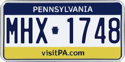 PA license plate MHX1748