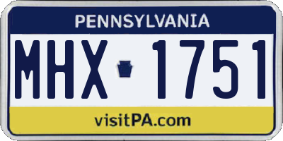 PA license plate MHX1751