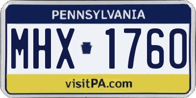 PA license plate MHX1760