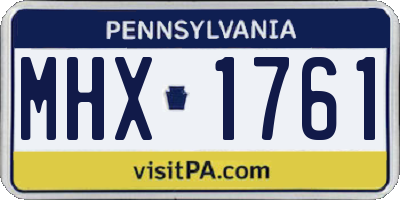PA license plate MHX1761