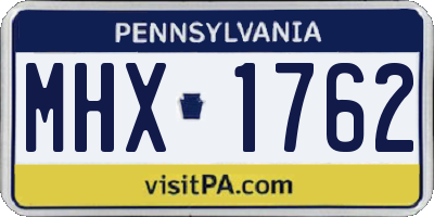 PA license plate MHX1762