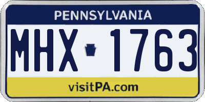 PA license plate MHX1763